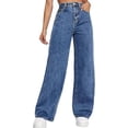 thumbnail image 5 of QERINTE Womens Plus Size Wide Leg Jeans Women Stretch Straight Leg Jean High Waist Baggy Casual Boyfriend Jeans, 5 of 5