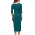 thumbnail image 4 of SMihono Robe d'Été Grande Taille pour Femmes 2023 Mode Col Rond Longue Robe Manches Longues Robe Unie, 4 of 9