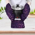 thumbnail image 5 of Simple Purple Ripple Oven Mitt And Pot Holder Set Oven Glove for Kitchen Baking Cooking Grilling, 5 of 6