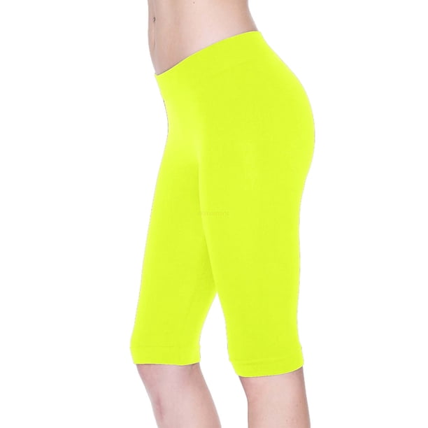 Mixed Brand Women Seamless Basic Stretch Capri 17 in Knee Length