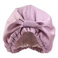 thumbnail image 2 of Travelwant Slip Silk Turban Black Double Lined Pure Silk Hair Turban Hair Friendly Lightweight and Multipurpose Head Wrap Sleeping Cap for Curly, 2 of 7