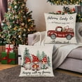thumbnail image 6 of Christmas Throw Pillow Covers 18x18 Set of 4, Merry Christmas Tree Gnome Red Truck Candy Cane Xmas Farmhouse Decorations Rustic Winter Holiday Couch Cover for Sofa Bedroom Home Outdoor, 6 of 6