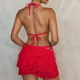 thumbnail image 6 of Fewfanhot Swim Suits for Women Bikini Swimsuit Triangle Halter Top with Tie Side Bottom String Bikini Sets, 6 of 8
