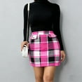 thumbnail image 4 of Perfectbot Women's High Waist Plaid A-Line Mini Skirt - Wool Blend Bodycon Elegant Fall Spring Casual Skirt, 4 of 5