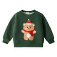 thumbnail image 2 of Crewneck Sweatshirt Boys Christmas Fleece Pullover Crew Neck Long Sleeve Hoodless Sweatshirt Green 3-4 Years, 2 of 3