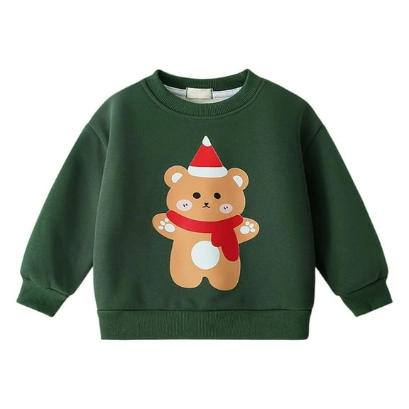 Kids Boys' Girls' Christmas Sweatshirt Round Neck Snowman Print Shirts Long Sleeve Xmas Holiday Tops Winter Clothes