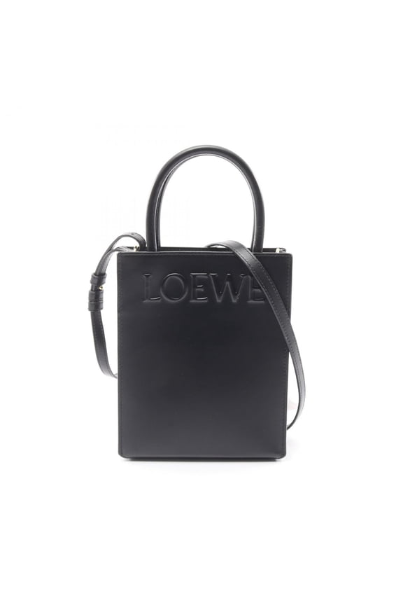 Pre-Owned LOEWE Standard A5 Tote Bag, Leather, Women's, Black, A933S30X01 (Good)