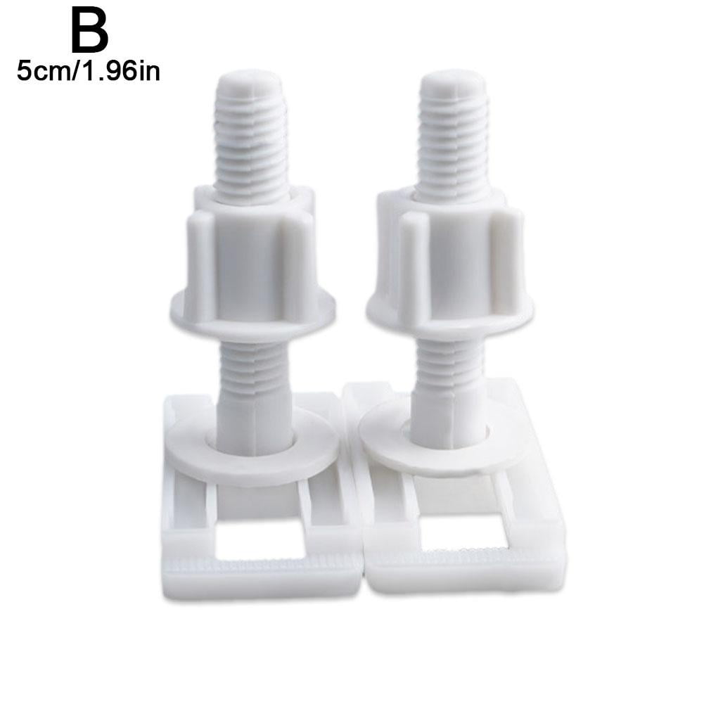 Plastic Toilet Seat Repair Kit Hinges Bottom Bolts Bathroom Screws