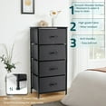 thumbnail image 6 of 4 Drawers Dresser for Bedroom, Vesteel Fabric Chest of Drawers Tall Storage Tower with Wood Top and Sturdy Steel Frame, Storage Organizer Unit for Closet, Living Room, Hallway - Black, 6 of 7