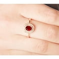 thumbnail image 3 of Double Halo 1.75 Carat 8x6mm Oval Shape Red Ruby And Moissanite Diamond Engagement Ring in 10k Yellow Gold, 3 of 5