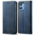 thumbnail image 1 of Compatible For Motorola Moto G55 5G Case Jeans Cloth Texture Anti-Scratch Leather Stand Phone Cover Blue, 1 of 5