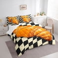 thumbnail image 3 of Homewish Teens Yummy Croissant Bedding Comforter Set, Vintage Checkered Buffalo King Bedding Sets, Modern Fashion Reversible Bed Sheets, Ultra Soft Bedroom Decor, 3 of 7