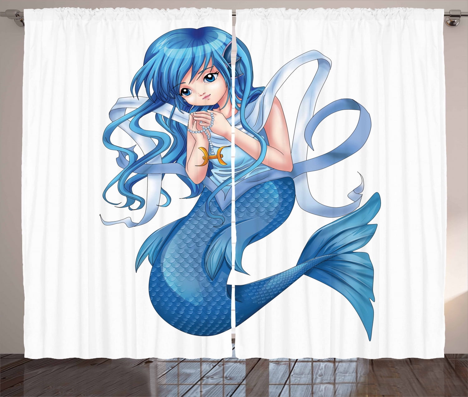 Anime Curtains 2 Panels Set Manga Cartoon Style Character Of A Pisces Girl Horoscope Zodiac Themed Avatar Window Drapes For Living Room Bedroom 108w X 84l Inches Blue And White By Ambesonne Anime Curtains 2 Panels Set Manga Cartoon Style Character Of A Pisces Girl Horoscope Zodiac Themed Avatar Window Drapes For Living Room Bedroom 108w X 84l Inches Blue And White By Ambesonne