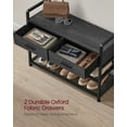 thumbnail image 3 of VASAGLE Hall Tree with Bench and Shoe Storage, Entryway Coat Rack with Shoe Bench, 2 Fabric Drawers, 10 Hooks, 11.8 x 31.7 x 71.5 Inches, Stone Gray and Ink Black, 3 of 6