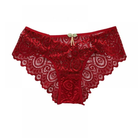 

Xmarks Womens Bikini Panties Underwear Lace Hipster Seamless Sexy Hi Cuts Red M