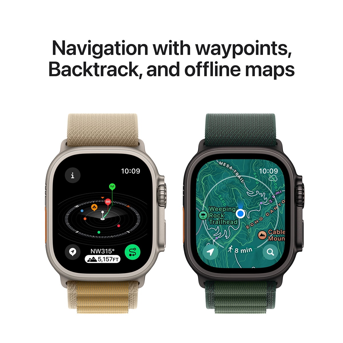 Apple Apple Watch Ultra 2 GPS + Cellular 49mm Black Titanium Case with Black Trail Loop - S/M