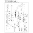 thumbnail image 2 of Kingston Brass KS7977AL English Country Bridge Bathroom Faucet with Brass Pop-up, Brushed Brass, 2 of 7