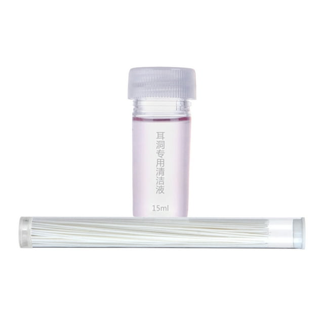 Kit portátil para el cuidado de los oídos. Cuidado posterior de perforaciones. Limpiador de agujeros para aretes. Kit de limpieza de línea. 70xLine y Limpiador