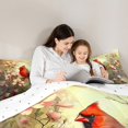 thumbnail image 4 of Feelyou Kawaii Robin Bird Twin Bedding Sets 7-Piece for Teen, Dreamy Cherry Blossoms Bedding Comforter Set, Rustic Farmhouse Animal Reversible Sheet Sets, Microfiber Bedroom Decor, 4 of 7