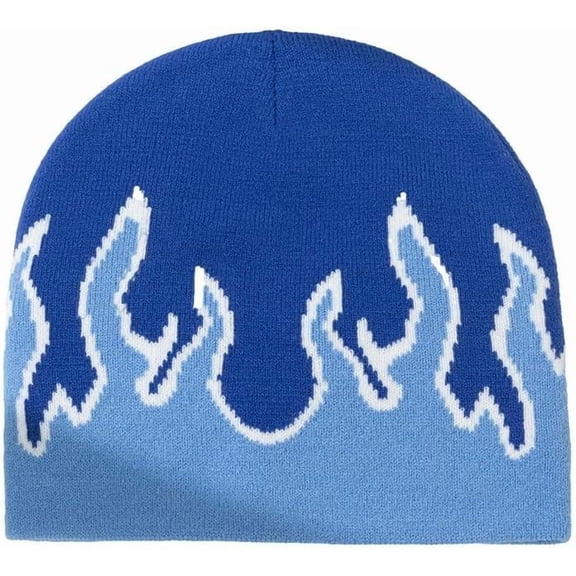 AKcxy Women Y2K Flame Beanie Knitted Hats Winter Fall Men Warm Skull Caps