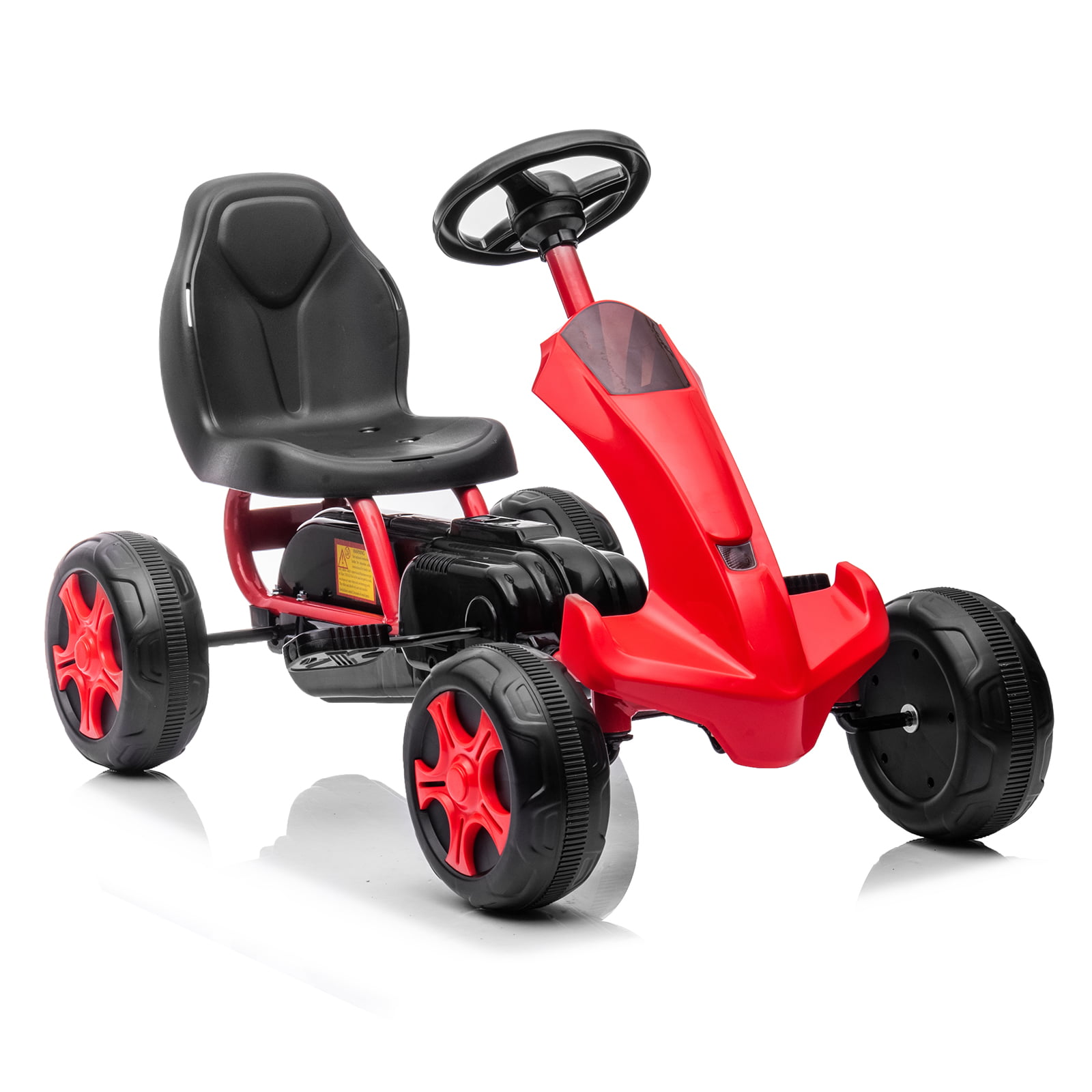 Battery Powered Children Racer 4 Wheel Outdoor Toy Car Ride On Red seat Costzon Kids Electric Go Carts 