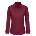 thumbnail image 6 of Jxximdong Button Up Shirts Women Womens Long Sleeve Tops Collared V Neck Shirts Lightweight Sweatshirt 2024 Fall Fashion Clothes Red Spring Tops S, 6 of 7