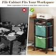thumbnail image 6 of 3 Drawer Mobile File Cabinet for Home Office, Rolling Filing Cabinet on Lockable Wheels, Hanging File Folders Organizer, Utility Cart Storage and Organizer, Printer Stand, Black, 6 of 14