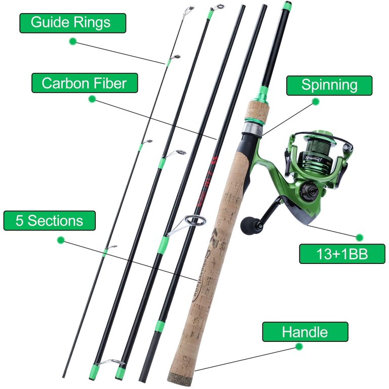 carp fishing rods and reel combos SUNESA Poles Fishing Rod Combo Full Kit 1.5m Telescopic Fishing Rod Spinning Reel Set Kit Jig Hooks Soft Lures Barrel Swivels Rod Telescopic Fishing Rod : Sports & Portable Telescopic Fishing Rod Reel Combos Best Fishing Rods