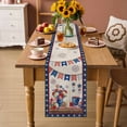 thumbnail image 2 of Independence Day Table Runner 72 Inches, American Flag Star Floral Beige Rustic Bed Runner Dresser Scarves Tabletop for Indoor Outdoor Parties/Ceremony/Banquet, 14" x 72", 2 of 9