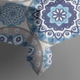 thumbnail image 5 of Blue Ethnic Mandala Pattern Square Tablecloth,Waterproof Square Table Cover,Wipeable Spillproof Washable Table Cover for Home Kitchen Party Decor 42"X42"(107x107cm), 5 of 6