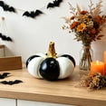 thumbnail image 4 of Black White Pumpkin Decor Resin Pumpkin Figurines Home Decor Table Decor Shelf Decor Mantel Decor Farmhouses Thanksgiving Fall Centerpiece, 4 of 6