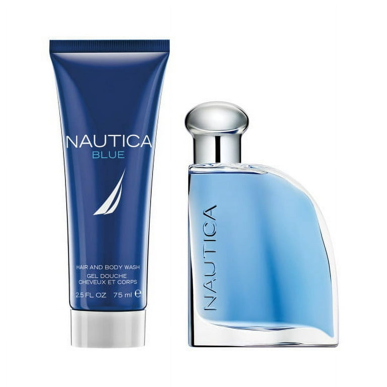Nautica Blue 3pc Set 1.7oz EDT 2.5oz SG Toiletry Bag