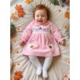 thumbnail image 5 of RUINIXCW Toddler Baby Girl Halloween Dress Outfit Little Baby Girls Fall Smocked Dress Clothes Funny Ghost Pumpkin Spider Embroidery  Doll Collar Long Sleeve Gingham Plaid Dress, 5 of 9