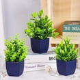 thumbnail image 5 of 4 Pack Fake Plants Small Artificial Plants in Blue Pots Faux Plants Indoor for Home Room Bathroom Living Room Decor, 5 of 6