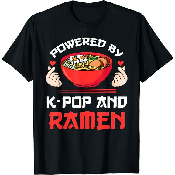 Powered by pop and Ramen Kpop Merch Merchandise Gift T-Shirt