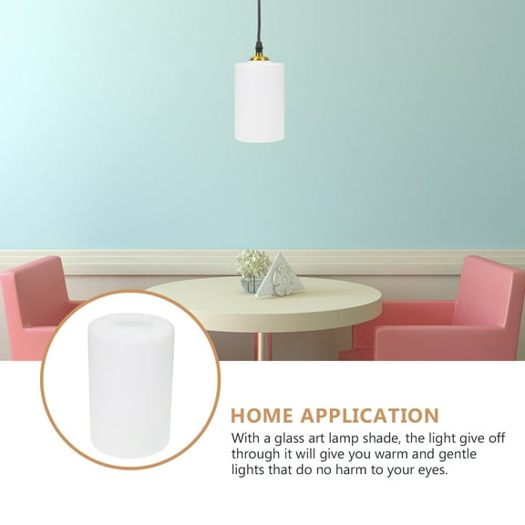 Stri Frosted Glass Cylinder Lampshade Decorative Hanging Light Cover Lampshade Decor