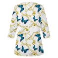 thumbnail image 5 of LEAVINGSUO Blouses for Women Clearance Women's Fashion T-Shirt Floral Printed Lace Three Quarter Sleeve Blouse V-Neck Casual Tops, 5 of 5