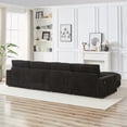 thumbnail image 2 of 128-inch Corduroy with Cup Holder Super Large L-Shaped Sofa, Movable Footrest, Four Waist Pillows and Four Back Cushion, with USB Port and T-pyce Port, 2 of 17