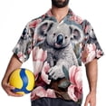 thumbnail image 4 of Koala Men's Short Sleeve Button Down Hawaiian Beach Printed Casual Shirts, 4 of 6