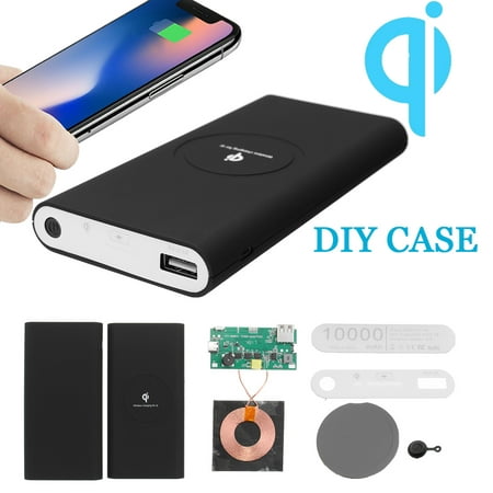 Grtxinshu 10000mAh Qi Wireless Power Bank DIY Case Kit Only Charging USB Type-C For iPhone XS Max X 8 Plus 8 For Samsung Galaxy S10 S10E S9 S8 Plus For Huawei P30