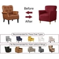 thumbnail image 5 of Stretch Armchair Slipcover Anti-Slip Furniture Protector Velvet 1-Piece Banquet Armchair Slipcover for Living Room, Friendly for Pets, Mid Century Modern Style (Burgandy), 5 of 7