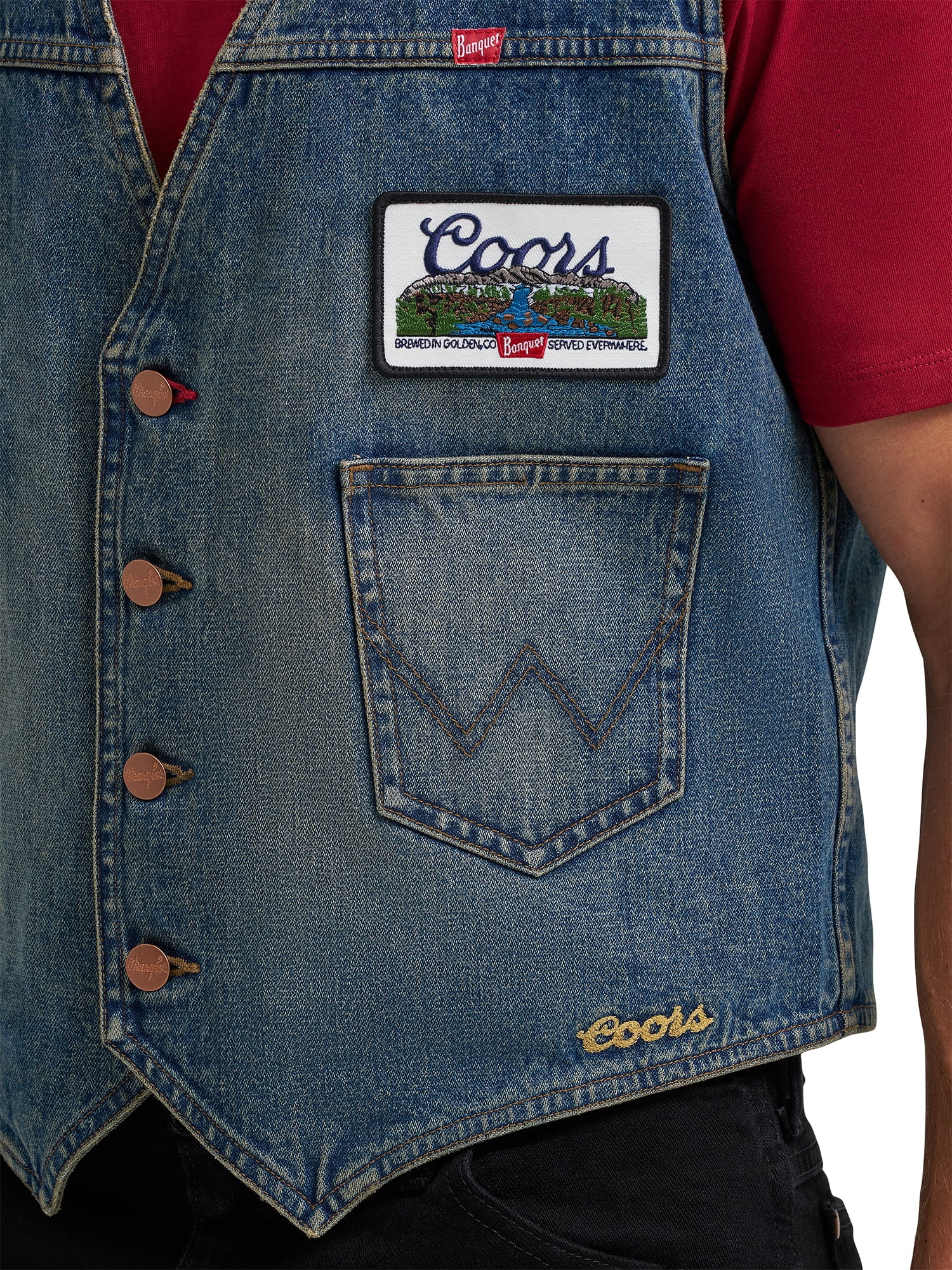 Wrangler® x Coors® Denim Vest, Sizes S-2XL