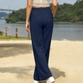 thumbnail image 6 of Wide Leg Sweatpants Women Elastic High Waisted with Pockets Casual Travel Work Pants Navy M, 6 of 6