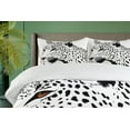 thumbnail image 4 of Ambesonne Tattoo Duvet Cover Sets, Leopard Big Cat Spots, 2-King, White and Black, 4 of 7