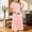 Pink, variant on Puntoco Cotton Nightgowns for Women Long Button Night Gowns Short Sleeve House Dress Crew Neck Loose Casual Loungewear Dress