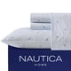 thumbnail image 2 of Juego de sábanas Nautica Twin XL, 100% algodón, percal, rayas, 2 of 8