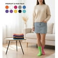 thumbnail image 4 of Glory Max Women's Assorted Colors Mixed Solid Cotton Crew Socks Size 9-11 6 Pairs, 4 of 5