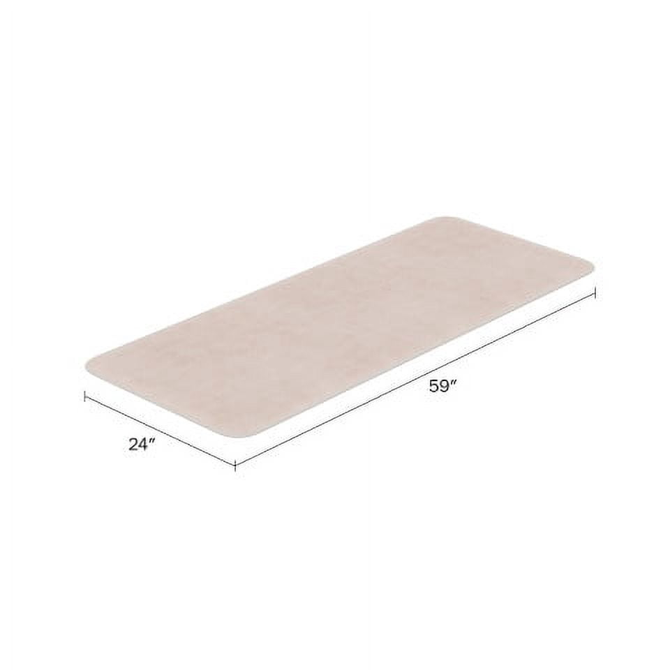 Somerset Home Microfiber Memory Foam Bathmat, Oversized Padded Nonslip Accent Rug, Ivory
