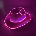 thumbnail image 2 of Sombrero de vaquero con luz LED para fiesta de despedida de soltera, gorra de vaquera luminosa para novia, accesorios de neón para club nocturno, suministros para festivales, 2 of 4