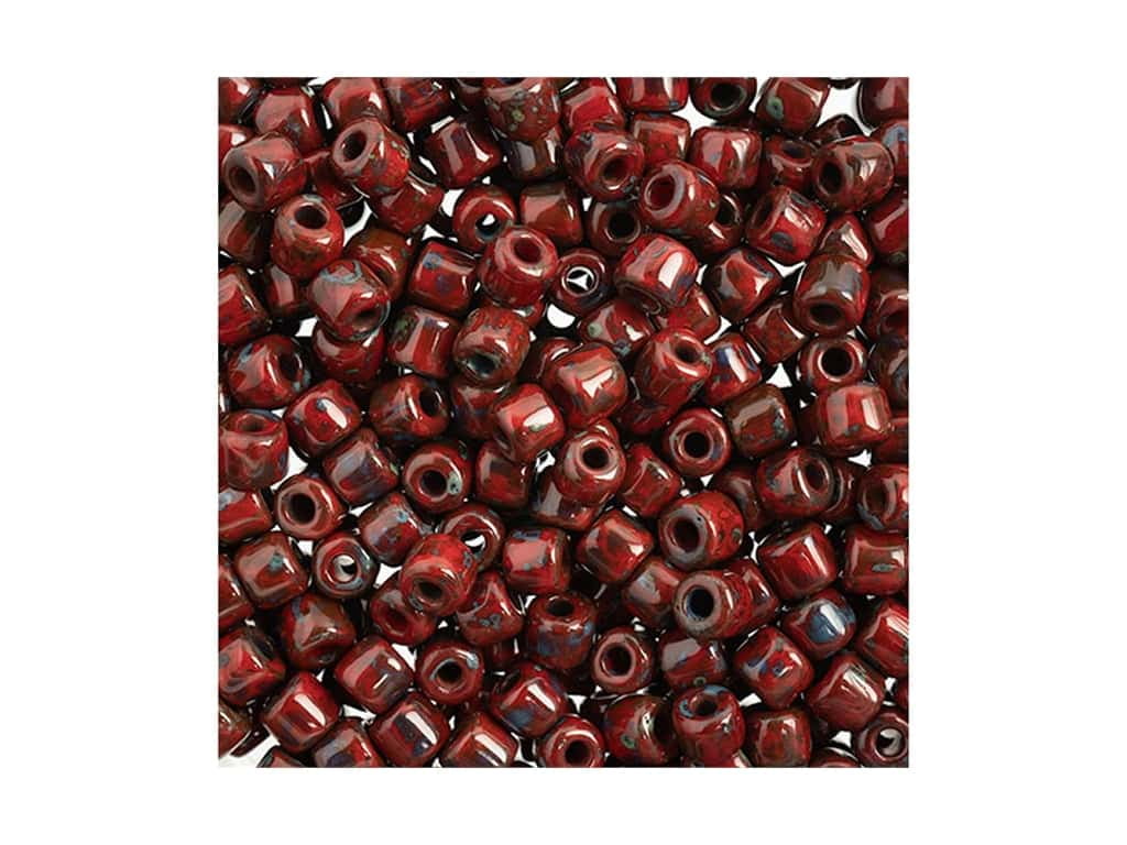 John Bead Czech Rola Bead 4.5mm Op Traveret Red